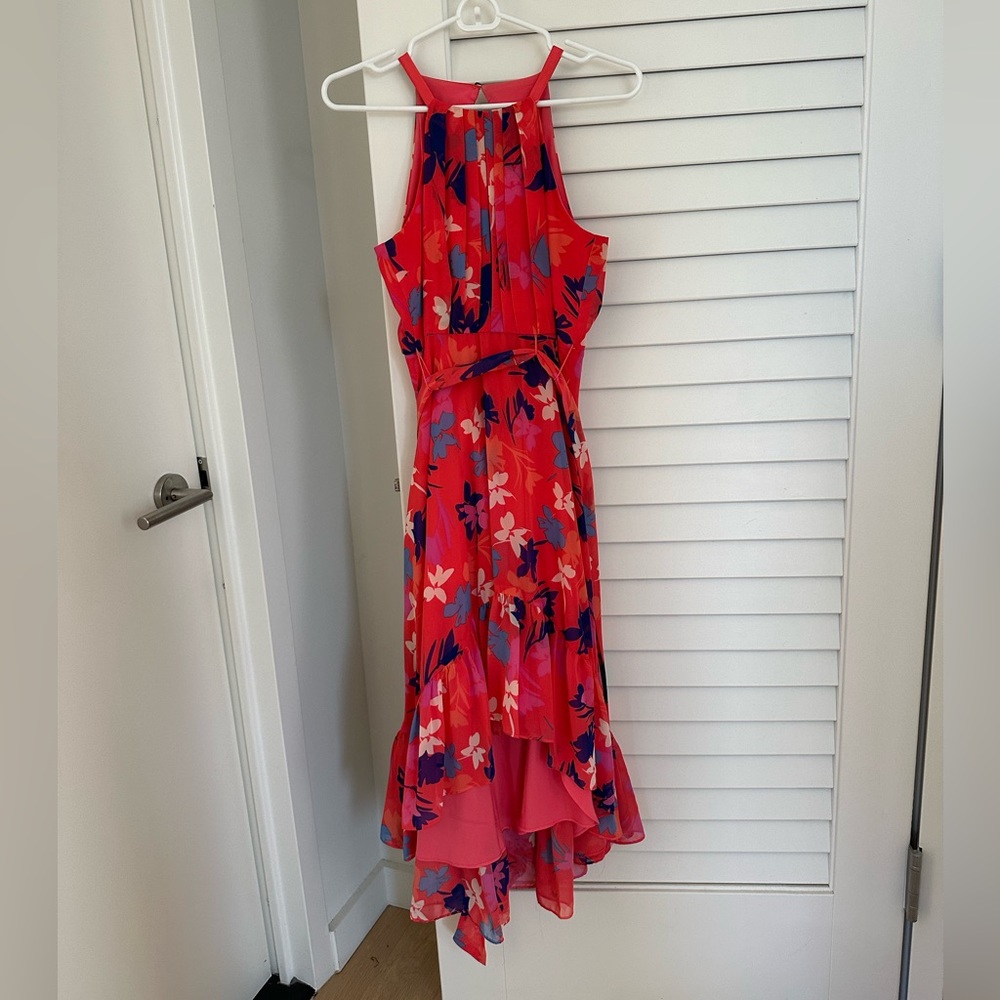 Vince Camuto floral print high-low dress